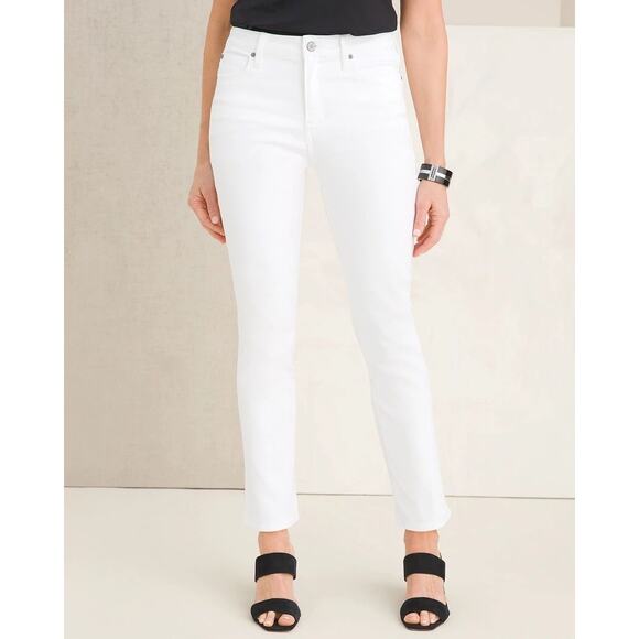Chico’s DefineMe Denim Straight Leg Ankle Jeans White Women’s Size 1.5 (US 10) - Picture 1 of 10